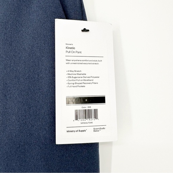 NWT Ministry of Supply Women's Kinetic Pull On Pant Navy 0 - Picture 3 of 6